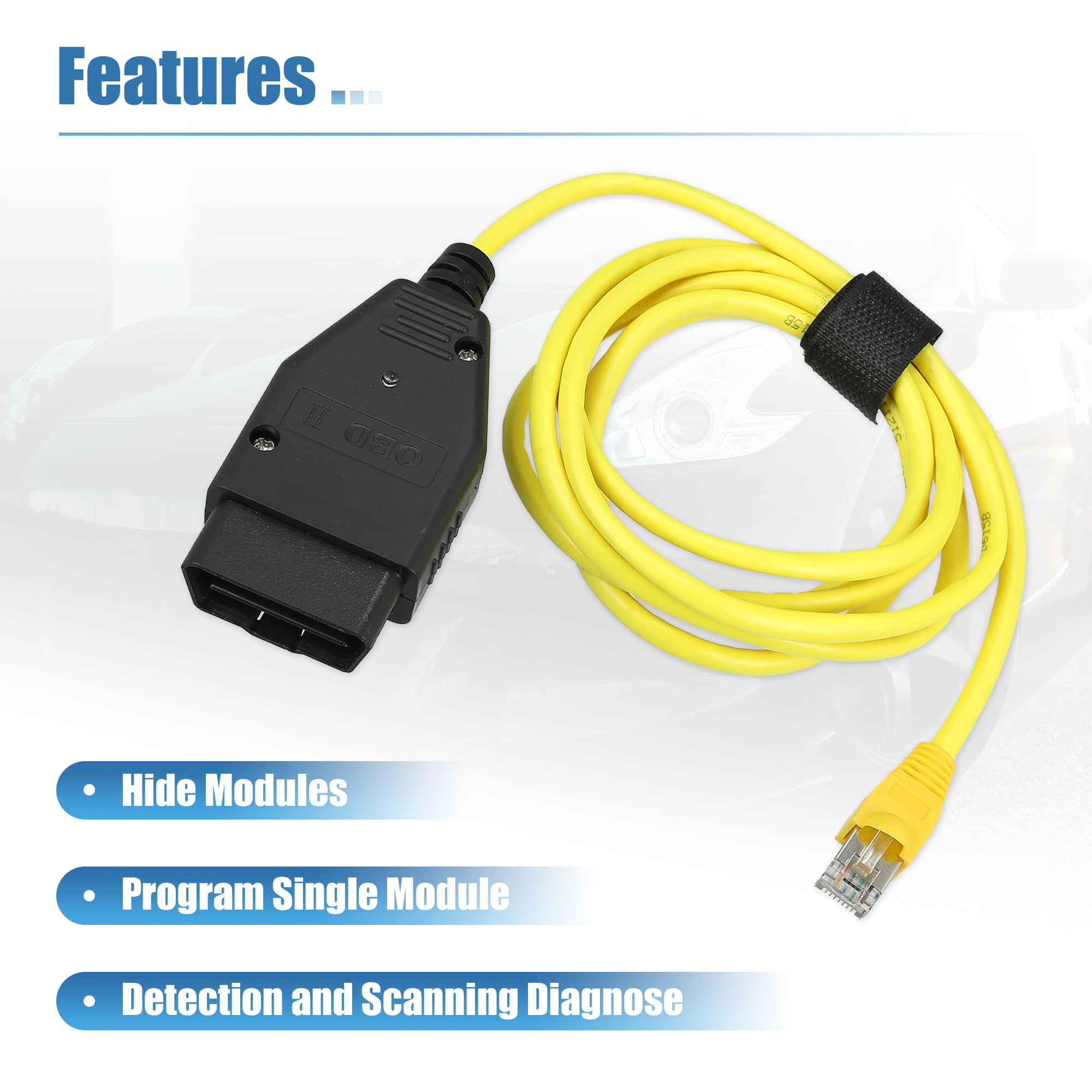 Enet OBD2 RJ45 Cable,Ethernet Cable RJ45 ethernet Connector Tools