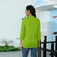 thumbnail image 4 of Dwellite Women’s 3/4 Sleeve Loose Mock Neck Tee Soft Layering Top, Casual Look, Spring-Fall Basic Shirt Green XL, 4 of 6