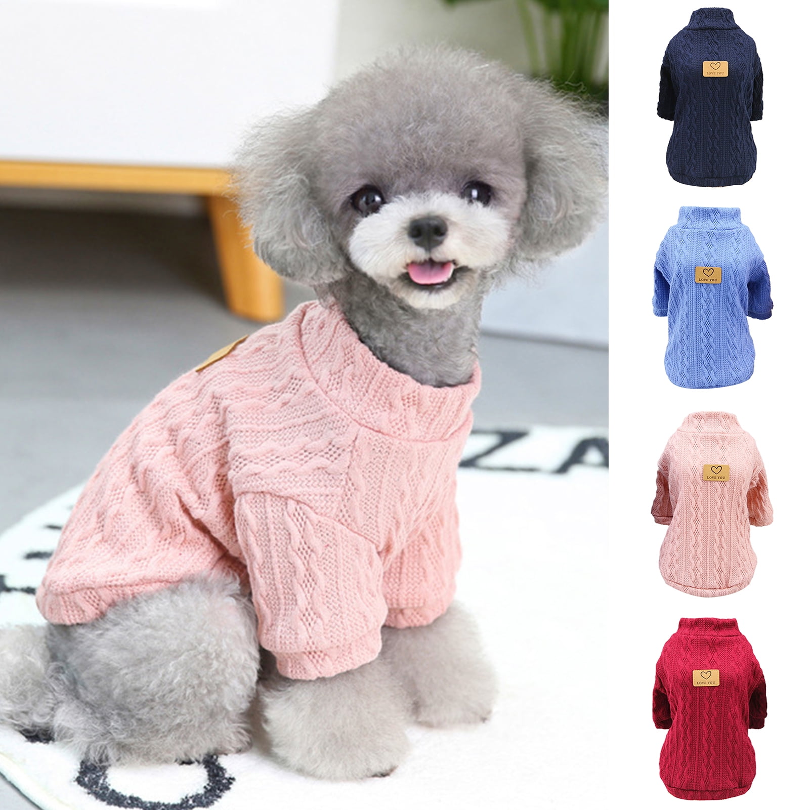 Cheers Pet Sweater Solid Color Keep Warmth Skin Friendly Pet Dogs Sweatshirt Costume For Teddy Other L