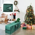 thumbnail image 5 of Christmas Tree Storage Bag - 600D Oxford - Reinforced Handles, Dual Zipper, Label & Side Pocket - Protection From Dust, Water - Green, 50"x15"x20", 5 of 7