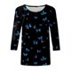 thumbnail image 3 of Gibobby Playeras Deportivas Tops de cuello redondo con estampado Vintage en 3d para mujer（Negro， L), 3 of 4