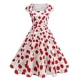 thumbnail image 2 of Ovzne Robes pour Femmes 2025 Robe Femme Robe Parent-Enfant Style Floral Robe à Nœud Camisole Robe de Printemps à Manches Courtes Imprimée Liquidation, 2 of 7