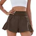 thumbnail image 2 of Athletic Shorts for Women Summer High Waisted Boho Ruffle Shorts with Pockets Quick Dry Running Gym Flowy Short, XL, 2 of 7