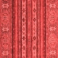 thumbnail image 1 of Ahgly Company Machine Washable Indoor Square Abstract Red Modern Area Rugs, 4' Square, 1 of 4