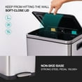 thumbnail image 6 of 2 x 4 Gallon (2 x 15 L) Trash Can, Dual Compartment Waste Bin with Removable Inner Bucket, Stainless Steel Step Rubbish Bin with Soft-Close Lid for Kitchen, Dining Room, 6 of 7