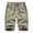 Khaki, variant on IROINNID Men's Summer Casual Fitness Cargo Elastic Stripe Printed Sports Shorts