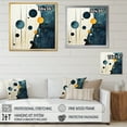 thumbnail image 4 of Designart "Blue Yellow Mid Century Minimalist Rain I" Abstract Collages Floater Framed Wall Art Living Room, 4 of 7