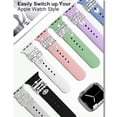 thumbnail image 3 of Luniquz 11 Packs Decorative Accessories Compatible with Apple Watch Band Charms 41/40/ 38/ 42/44/ 45/49mm Women, Stainless Steel Bling Metal Bracelet Accessories for iWatch Series 8 SE 7 6 5 4 3 2 1, 3 of 7