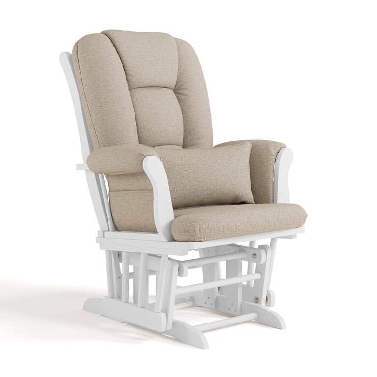 Storkcraft Tuscany Glider & Ottoman, White with Taupe Swirl photo 6