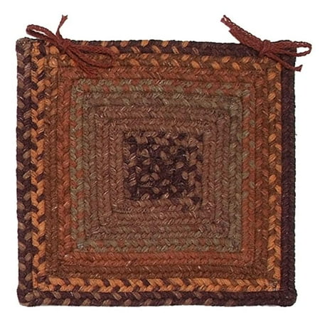 

Colonial Mills 15 Brown and Orange Handmade Braided Reversible Chair Pad