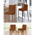 thumbnail image 5 of Black Orange Plaid Bar Stool Covers Set of 4, Farmhouse Buffalo Check Gingham Stretch Washable Bar Chair Covers with Backs, Removable Pub Counter Height Chair Cover for Kitchen Dining Room Cafe, 5 of 7