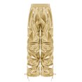 thumbnail image 3 of Raenseen Kids Boys Girls Shiny Metallic Pants Joggers Sweatpants Jazz Hip-hop Dance Pants Gold 6, 3 of 5
