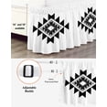 thumbnail image 3 of Black Gray Boho Wrap Around Bed Skirts for California King Bed 16" Drop,Bed Skirt with Adjustable Elastic Belt Dust Ruffle Bed Valance for Bedroom Modern Abstract Geometric Lattice Bed Frame Cover, 3 of 7
