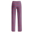 thumbnail image 6 of DENGDENG Women's Plus Size Pajamas Fall Striped Pajama Pants Cute Sleepwear Wide Leg Lounge Pjs Plaid Matching Family Christmas Baggy Lightweight Palazzo Pants Purple Pink S, 6 of 6