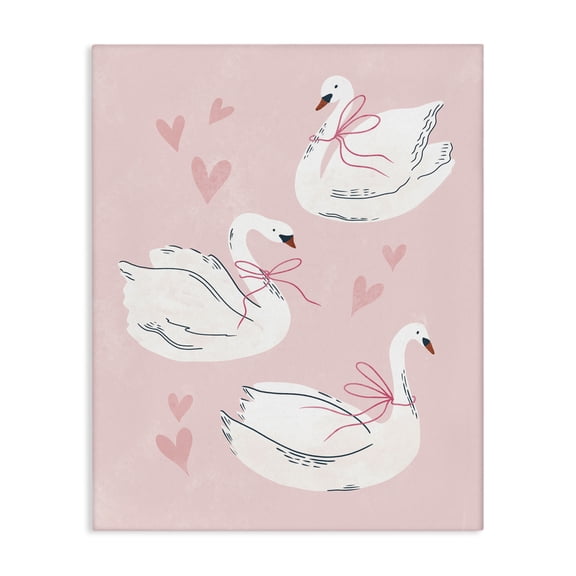 Stupell Industries Cottage Pastel Ribbons on Swans Canvas Art, 16 x 20, by Macu Barreto