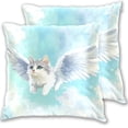 thumbnail image 6 of Flying Cat Throw Pillow Covers Set of 2 Decorative Pillow Cases for Chair Sofa Bedroom Living Room, 6 of 6