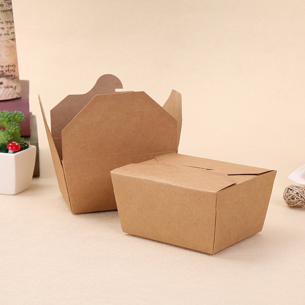 20pcs kraft paper lunch box disposable meal prep containers food