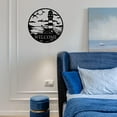 thumbnail image 2 of 1 pieza de decoración de pared de metal con forma de faro de 11,8 pulgadas, letrero de bienvenida para colgar en la pared, silueta negra, 2 of 7