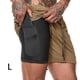 thumbnail image 5 of Eigraketly Pantalones deportivos de verano con bolsillo para teléfono, pantalones cortos de entrenamiento, atletas de secado rápido, entrenamiento Uniforme atlético Caqui L Eigraketly OD028532-04, 5 of 6