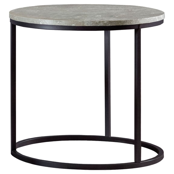 Lainey Round Faux Marble Side End Table Gray