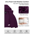 thumbnail image 7 of Wantdo Women's Puffy Coat Lightweight Recycled Fleece Jacket Puffer Jacket with Hood Dark Purple 2XL, 7 of 7