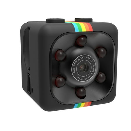 SQ11 Mini Camera HD 1080P Night Vision Camcorder Car DVR Infrared Video Recorder Sport Digital Camera Support TF Card DV Camera - Black