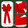 thumbnail image 5 of Christmas Bow Red Christmas Wreath Bow Tree Topper for Garland Classic Ornament Wrapping Bow for Home Windon Decoration 19.68"L x 10.63"W 5PCS, 5 of 7