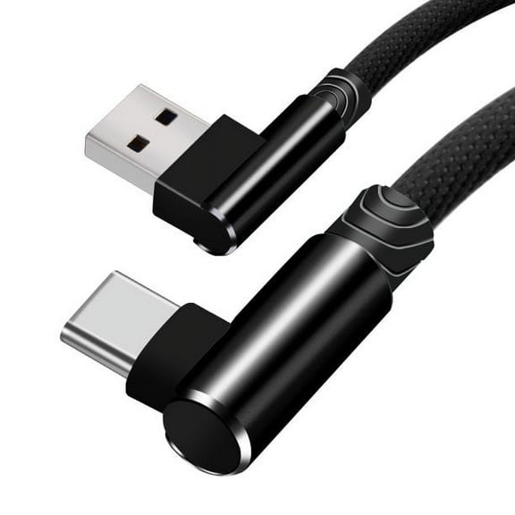 2x 10FT USB Type C Cable, 10 Feet Right Angle 90 Degree Nylon Braided Charger Cable Fast Charging and Data Sync Cord for Samsung Galaxy S10/S10E/S10 ,Google Pixel XL LG G5 G6 V20 Pixel XL