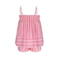 thumbnail image 5 of Women Casual Striped Pajama Set 2 Piece Ruffle Hem Cami Tops and Stripe Boxer Shorts Pj Set Sleepwear, 5 of 6