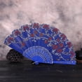 thumbnail image 2 of BINGLI Floral Folding Hand Fan Vintage Handheld Lace Folding Fan with Different Flower Patterns Fabric Folding Fan for Wedding Dancing Party, 2 of 2