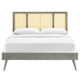 thumbnail image 5 of Modway Kelsea Cane Rattan and Wood Full Platform Bed with Splayed Legs in Gray, 5 of 9
