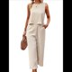 thumbnail image 2 of Conjunto de Dos Piezas de Verano para Mujer: Top Corto Sin Mangas con Cuello Redondo y Pantalones Anchos con Bolsillos. Albaricoque L, 2 of 10