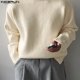 thumbnail image 4 of INCERUN Tops 2024 estilo coreano nuevo para hombre diseño simple de cuello redondo jersey otoño invierno venta caliente suéteres de manga larga para hombre S-5XL, 4 of 5