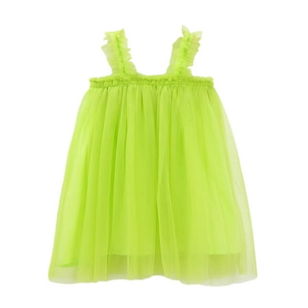 

Wisremt 0-6Years Baby Girl Tulle Tutu Dress Toddler Sleeveless Princess Soft Pom Tutu Dress