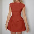 thumbnail image 4 of Uaswgudfs ​Sleeveless Fitted Casual Dress with Front Pockets - Summer Dresses for Women 2025 in Lightweight Synthetic Blend Red XXL, 4 of 7