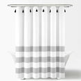 thumbnail image 6 of Lush Decor Boho Tassel Stripe Yarn Dyed Eco-Friendly Recycled Cotton Shower Curtain Black/White Single 72X72, 6 of 6