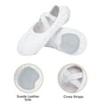 thumbnail image 2 of Stelle Ballet Shoes Highly Elastic Canvas Ballerina Dance Slippers for Toddler Girls Little Kid,White, 2 of 5