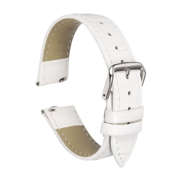 Uxcell Quick Release Leather Watch Band 20mm Embossed Pattern Leather Watch Strap Replacement for Men Women, White