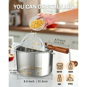 Cook N Home Basics 6 Quart Stovetop Popcorn Popper, Hand Crank Popcorn Maker with Metal Gears and Stirring System, Stainless Steel Popcorn Pot for Homemade Popcorn