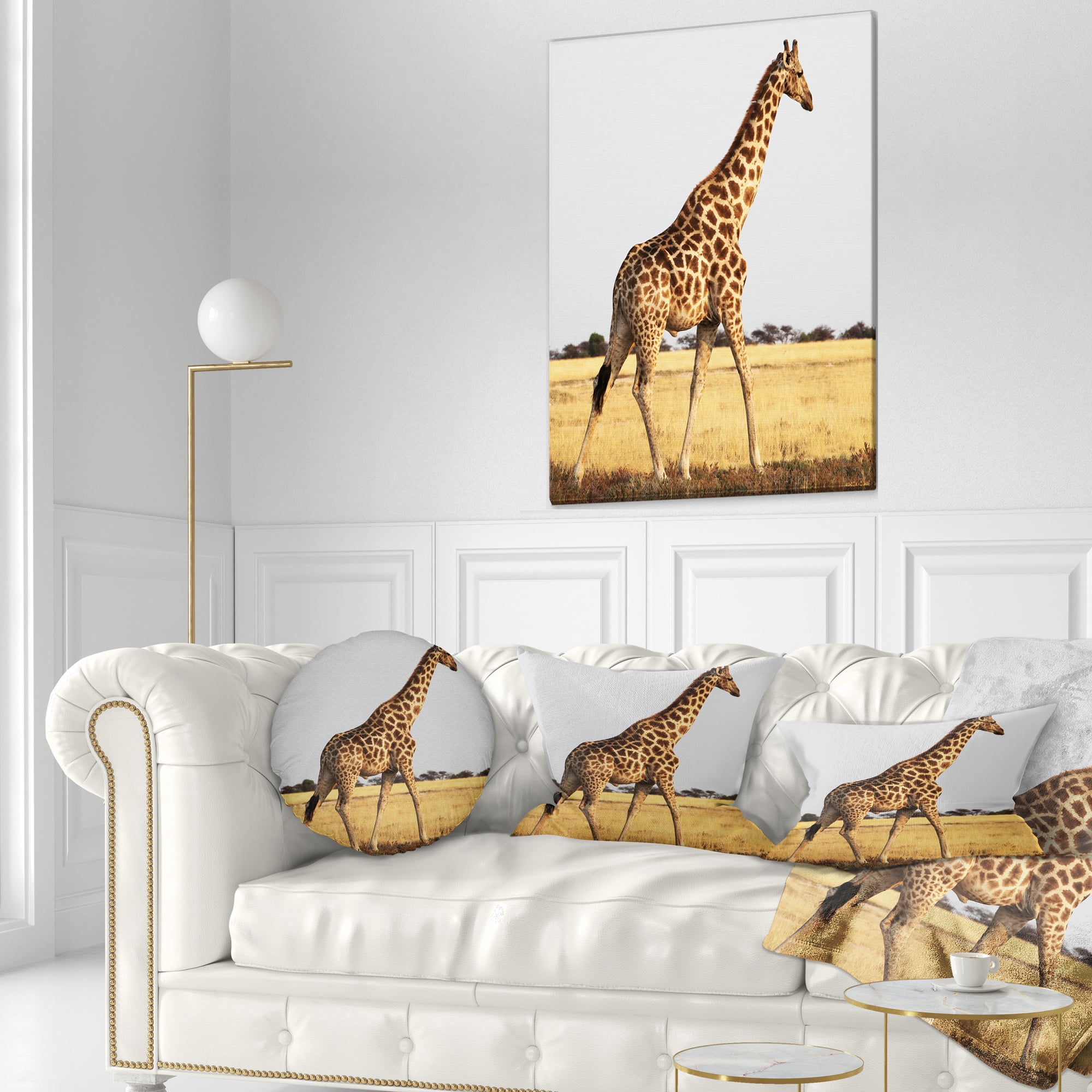 Designart 12" x 20" Brown Polyester Throw Pillow