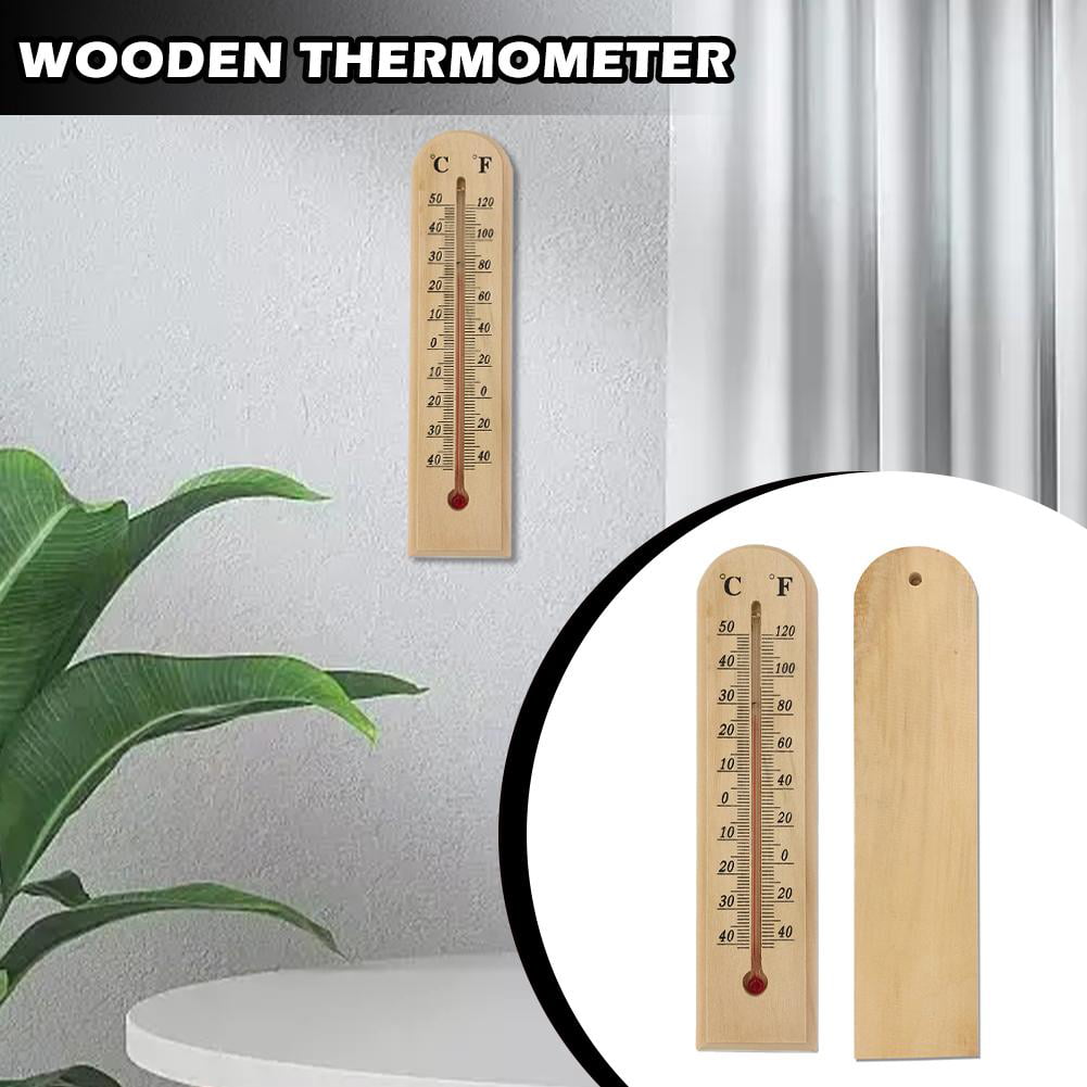 1pc Practical Portable Indoor Wood Thermometer Square Thermometer