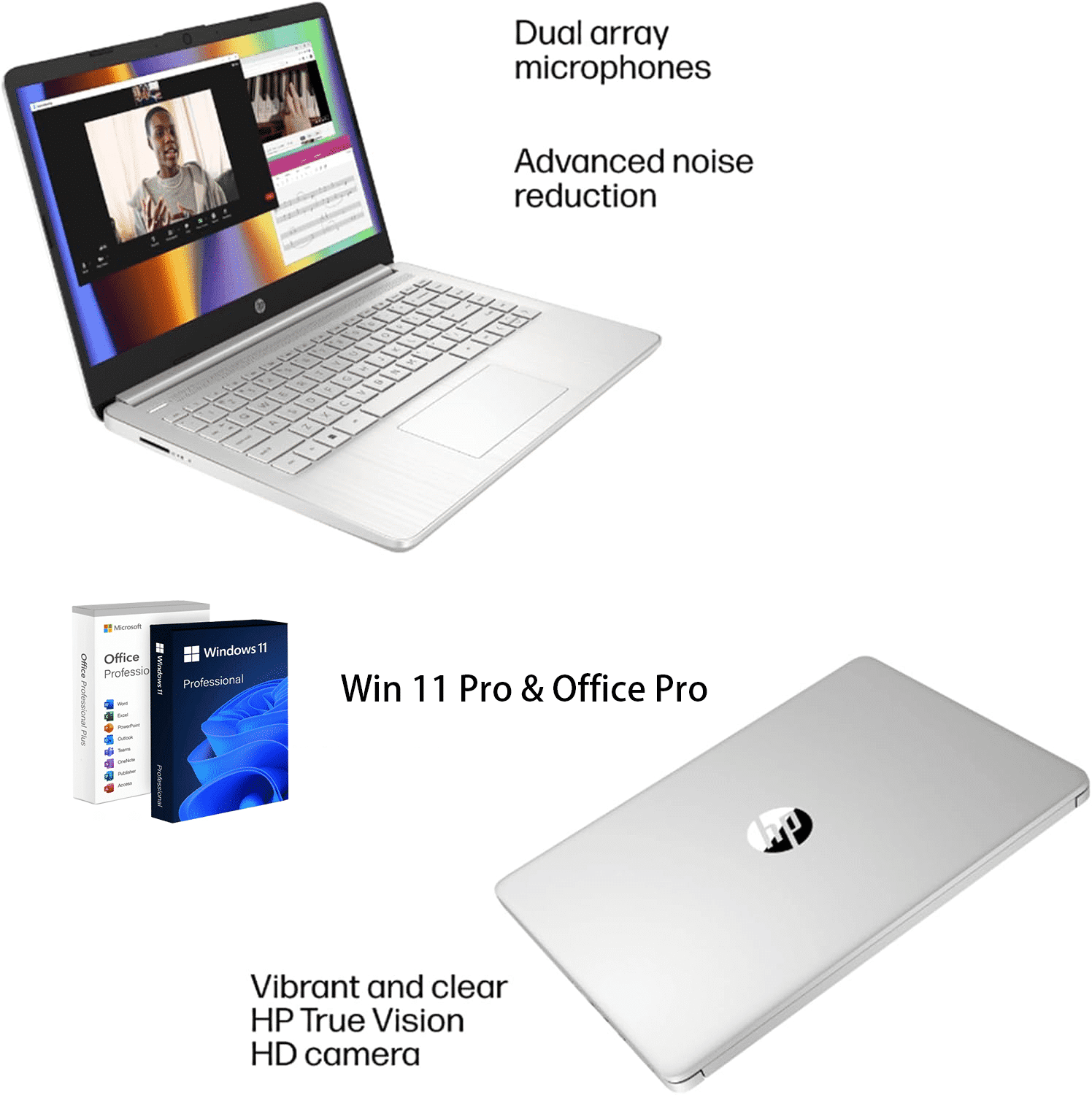 HP Stream 14" HD Laptop, Intel Celeron N4120 Processor, Intel UHD Graphics 600, 16GB RAM|320GB Storage, Fast Charge, HDMI, WiFi, Bluetooth, Win 11 Pro, Office Pro Lifetime