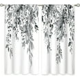 thumbnail image 5 of Grey Eucalyptus Botanical Leaves Floral Window Curtains Watercolor Black White Flower Plant Wildflower Farmhouse Curtain Drapes Herb Curtains for Bedroom Living Room Treatment 42Wx63H Inch, 5 of 6