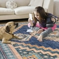 thumbnail image 4 of Washable Rugs 5x7, Vintage Navy Blue Rug with Medallion, Soft Oriental Rug for Living Room, Large Stain Resistant Rug, Western Floor Carpet for Bedroom, Office, Dining, 4 of 5