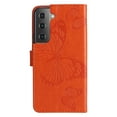 thumbnail image 4 of SaniMore for Samsung Galaxy S21 FE Magnetic Flip Wallet Case, [RFID Blocking] Card Holder PU Leather 3D Butterfly Embossing Cover with Kickstand & Wrist Strap Shockproof Protective Shell, Orange, 4 of 7
