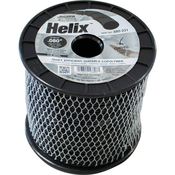 Stens Helix Trimmer Line 380-331 1342' Approximate Length, 0.080" Diameter, Black Color