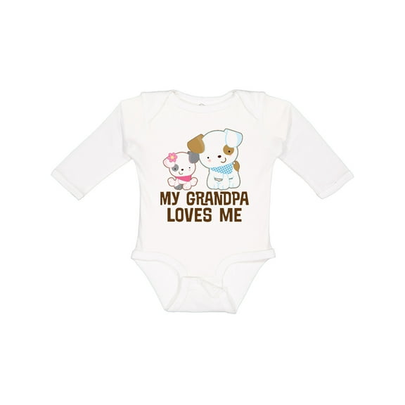 Inktastic My Grandpa Loves Me Girls Girls Long Sleeve Baby Bodysuit