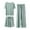 A-Green1166, variant on XIAONU Women's 3-Piece Solid Pajama Set Loose Short Sleeve Crew Neck Sleep Set Soft Versatile Sleep Pajamas
