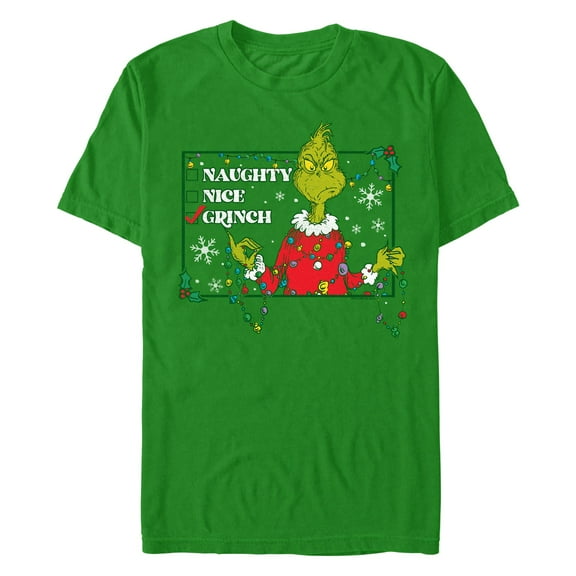 Men's Dr. Seuss The Grinch Checklist  Graphic T-Shirt