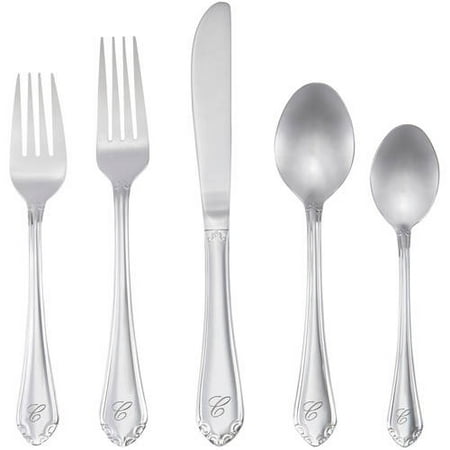 RiverRidge 46-Piece Monogrammed Flatware, Royalty Pattern